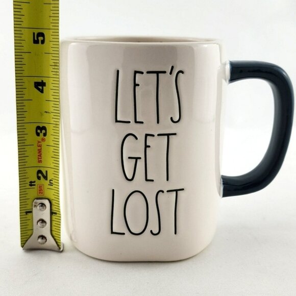 ⭐️2/ $50⭐️ Rae Dunn LET'S GET  LOST Artisan White Coffee Tea Mug Large Letters - Picture 10 of 11